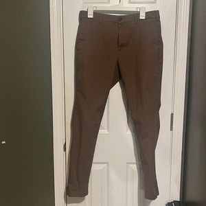 Uniqlo Chocolate Brown Slim-Fit Chinos, 33/30